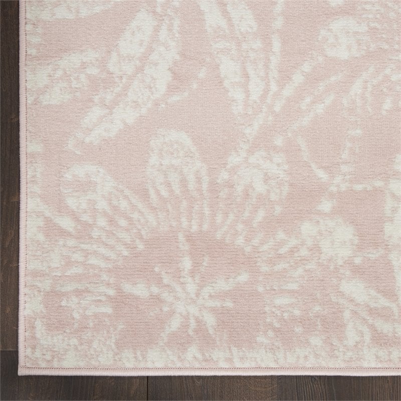 Nourison Whimsicle 6' Runner Pink Fabric Farmhouse Area Rug (6' Runner)