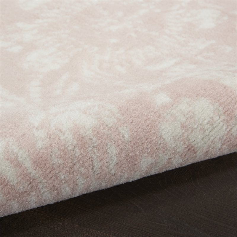 Nourison Whimsicle 8' Runner Pink Fabric Farmhouse Area Rug (8' Runner)
