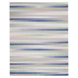 Nourison Whimsicle 84x120&quot Rectangle Fabric Half Tone Area Rug in Ivory