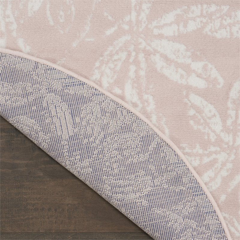 Nourison Whimsicle 8' x Round Pink Fabric Farmhouse Area Rug (8' Round)