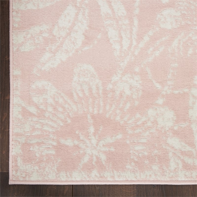 Nourison Whimsicle 8' x 10' Pink Fabric Farmhouse Area Rug (8' x 10')