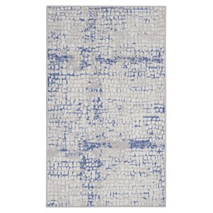 Nourison Whimsicle 36x60&quot Rectangle Fabric Abstract Geometric Area Rug in Blue
