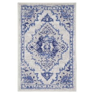 Nourison Whimsicle 24x36&quot Rectangle Fabric Medallion Area Rug in Ivory