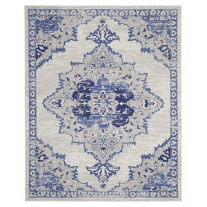 Nourison Whimsicle 96x120&quot Rectangle Fabric Medallion Area Rug in Ivory