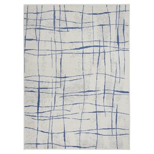 Nourison Whimsicle 48x72&quot Rectangle Fabric Abstract Linear Area Rug in Ivory