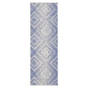 Nourison Whimsicle 24x72&quot Runner Fabric Area Rug in Neutral Ivory/Blue