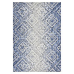 Nourison Whimsicle 60x84&quot Rectangle Fabric Faded Tribal Area Rug in Ivory