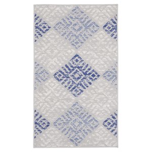Nourison Whimsicle 36x60&quot Rectangle Fabric Tribal Motif Area Rug in Blue