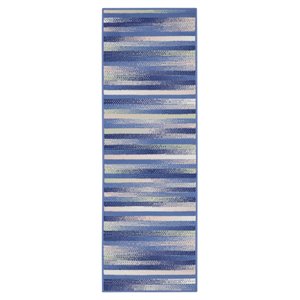 Nourison Whimsicle 24x96&quot Runner Contemporary Fabric Area Rug in Multi Blue