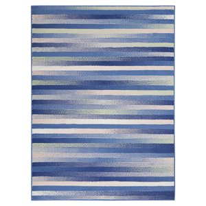 Nourison Whimsicle 72x108&quot Rectangle Contemporary Fabric Area Rug in Blue