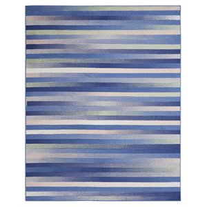 Nourison Whimsicle 84x120&quot Rectangle Contemporary Fabric Area Rug in Blue