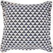 Nourison Life Styles Printed Triangles Cotton Throw Pillows in Indigo Blue
