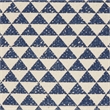Nourison Life Styles Printed Triangles Cotton Throw Pillows in Indigo Blue