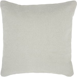 nourison life styles stonewash solid cotton throw pillow in sand gray