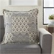Nourison Life Styles Cotton Printed Flower Patch Throw Pillow in Blue