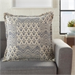 Nourison Life Styles Cotton Printed Flower Patch Throw Pillow in Blue