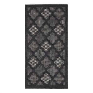 Nourison Easy Care 2' x 4' Charcoal Black Fabric Modern Area Rug (2' x 4')
