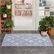 Nourison Easy Care 2' x 4' Denim Blue Fabric Modern Area Rug (2' x 4')