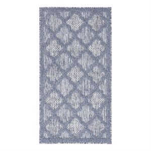 Nourison Easy Care 2' x 4' Denim Blue Fabric Modern Area Rug (2' x 4')