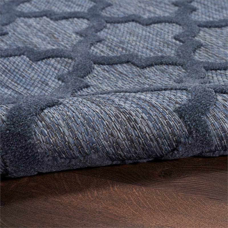 Nourison Easy Care 2' x 4' Navy Blue Fabric Modern Area Rug (2' x 4')