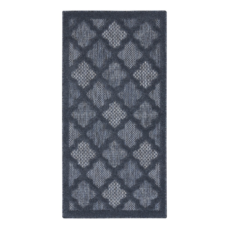 Nourison Easy Care 2' x 4' Navy Blue Fabric Modern Area Rug (2' x 4')