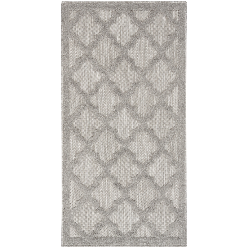 Nourison Easy Care 2' x 4' Silver Gray Fabric Modern Area Rug (2' x 4')