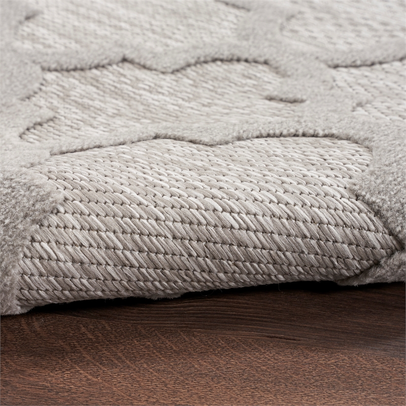 Nourison Easy Care 2' x 4' Silver Gray Fabric Modern Area Rug (2' x 4')