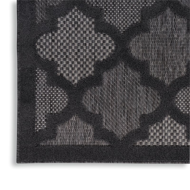 Nourison Easy Care 4' x 6' Charcoal/Black Indoor/Outdoor Rug
