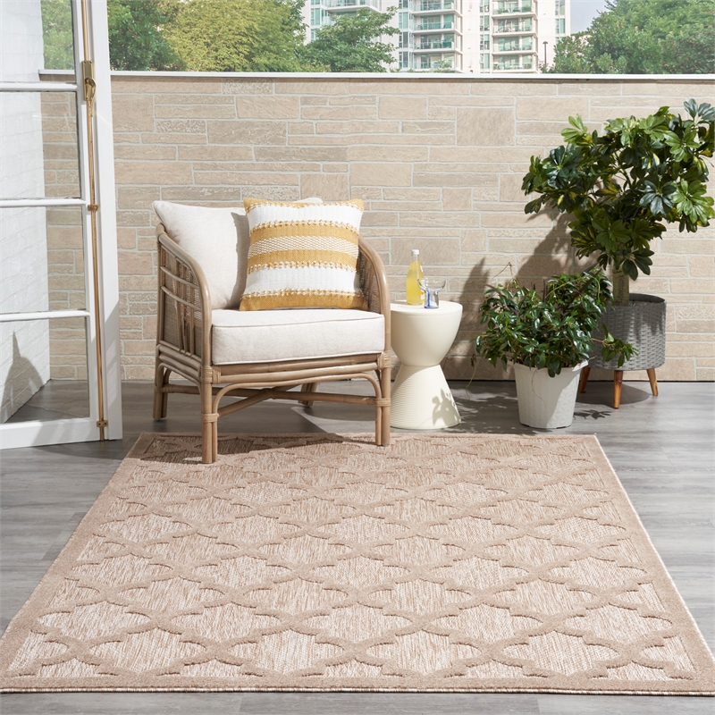Nourison Easy Care 4' x 6' Natural Beige Indoor/Outdoor Rug