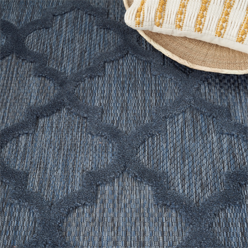 Nourison Easy Care 4' x 6' Navy Blue Indoor/Outdoor Rug