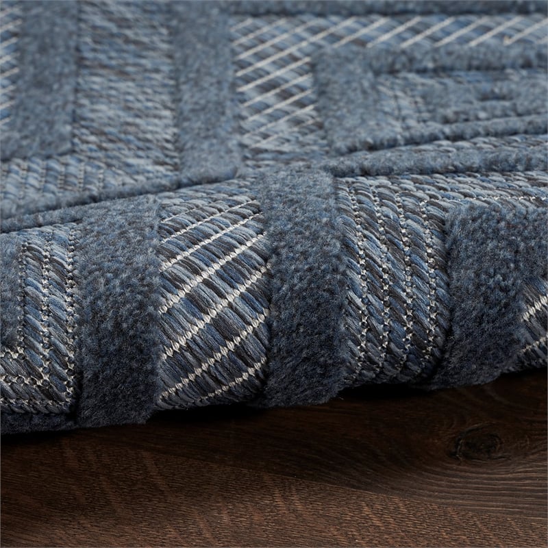 Nourison Versatile 2' x 4' Indoor/Outdoor Rug in Navy Blue