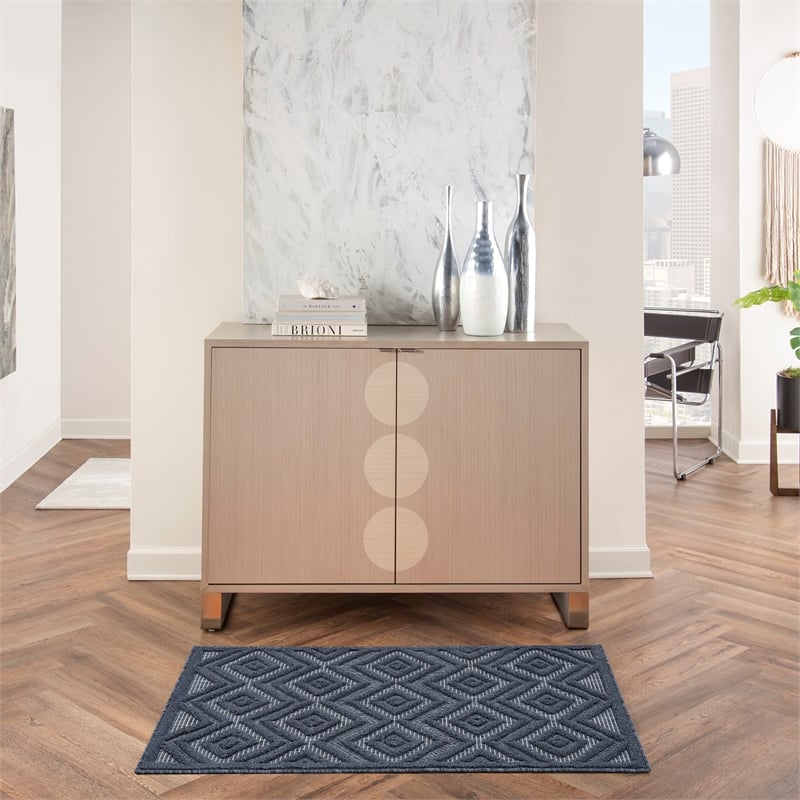 Nourison Versatile 2' x 4' Indoor/Outdoor Rug in Navy Blue
