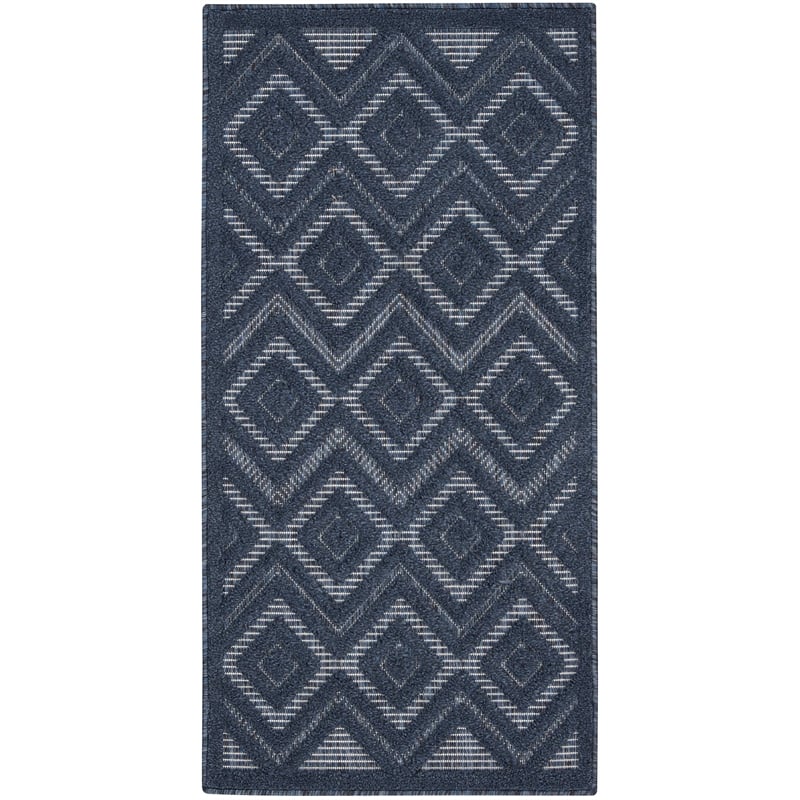 Nourison Versatile 2' x 4' Indoor/Outdoor Rug in Navy Blue
