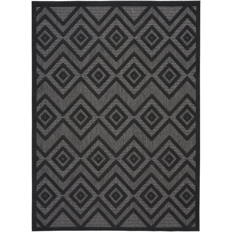 Nourison Versatile 4' x 6' Indoor/Outdoor Rug in Charcoal/Black