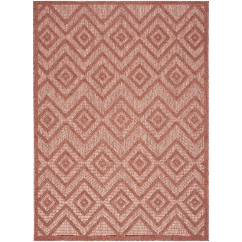 Nourison Versatile 4' x 6' Indoor/Outdoor Rug in Coral/Orange