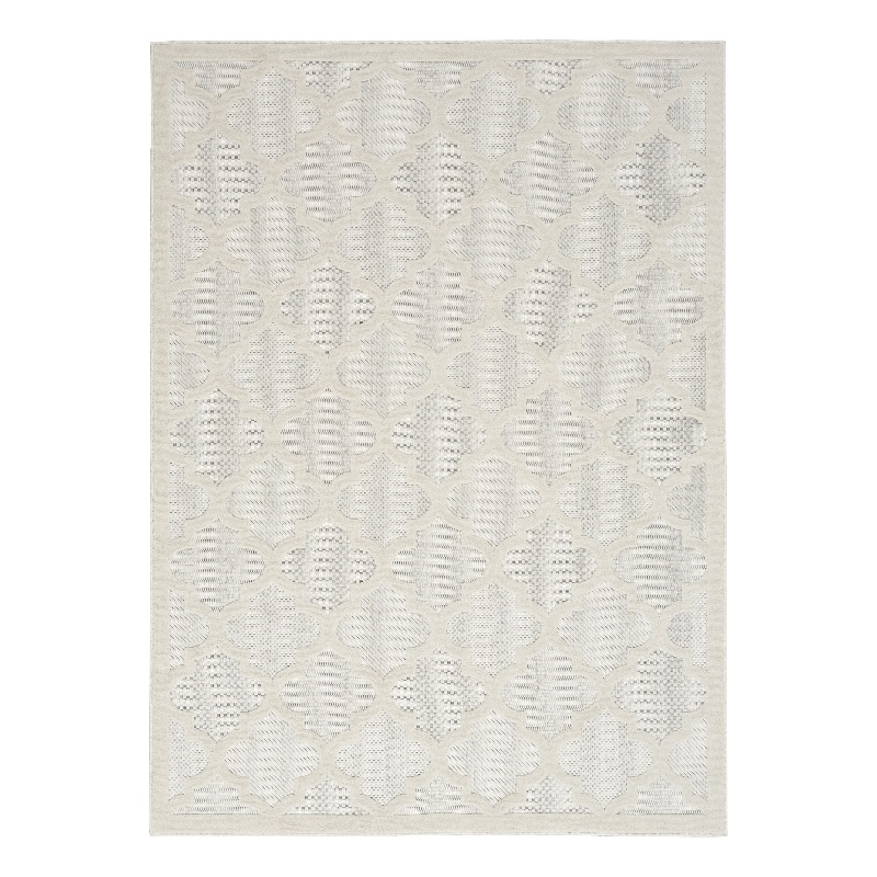 Nourison Easy Care 5' x 7' Ivory White Fabric Modern Area Rug (5' x 7')