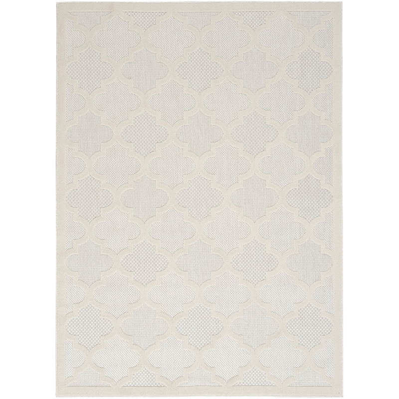 Nourison Easy Care 5' x 7' Ivory White Fabric Modern Area Rug (5' x 7')