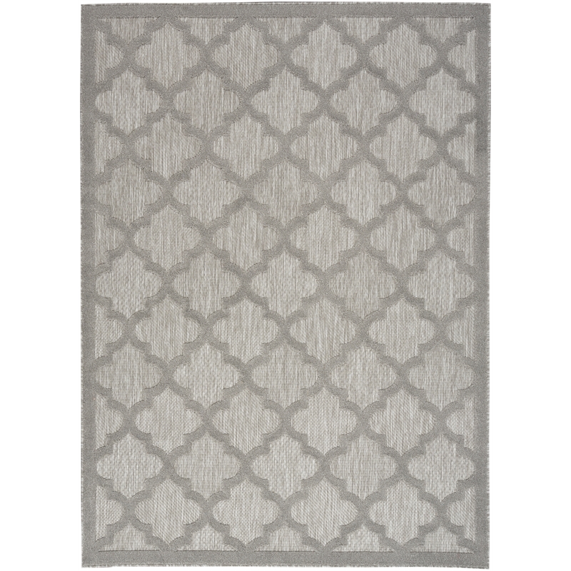 Nourison Easy Care 5' x 7' Silver Gray Fabric Modern Area Rug (5' x 7')