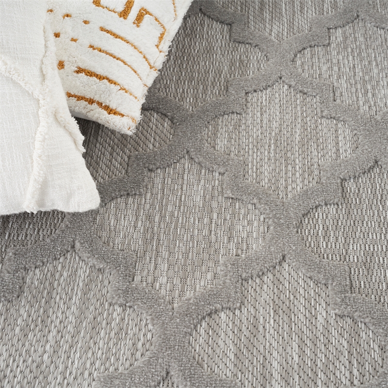Nourison Easy Care 5' x 7' Silver Gray Fabric Modern Area Rug (5' x 7')