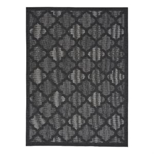 Nourison Easy Care 6' x 9' Fabric Charcoal Black Modern Indoor/Outdoor Rug