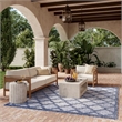 Nourison Easy Care 6' x 9' Fabric Denim Blue Modern Indoor/Outdoor Rug