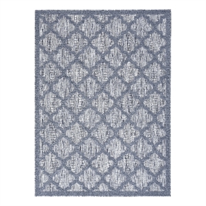 Nourison Easy Care 6' x 9' Fabric Denim Blue Modern Indoor/Outdoor Rug