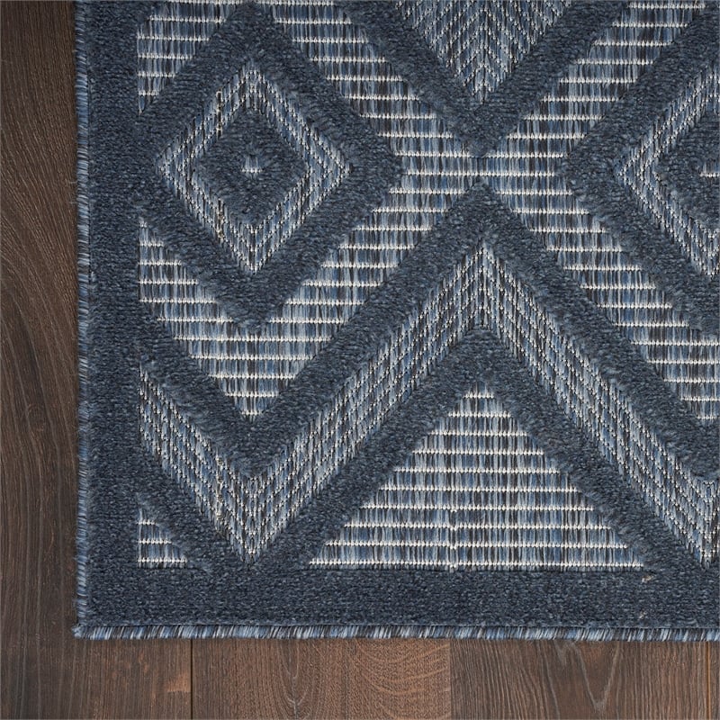 Nourison Versatile 4' x 6' Indoor/Outdoor Rug in Navy Blue