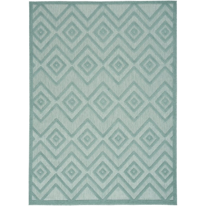Nourison Versatile 5' x 7' Indoor/Outdoor Rug in Aqua/Teal