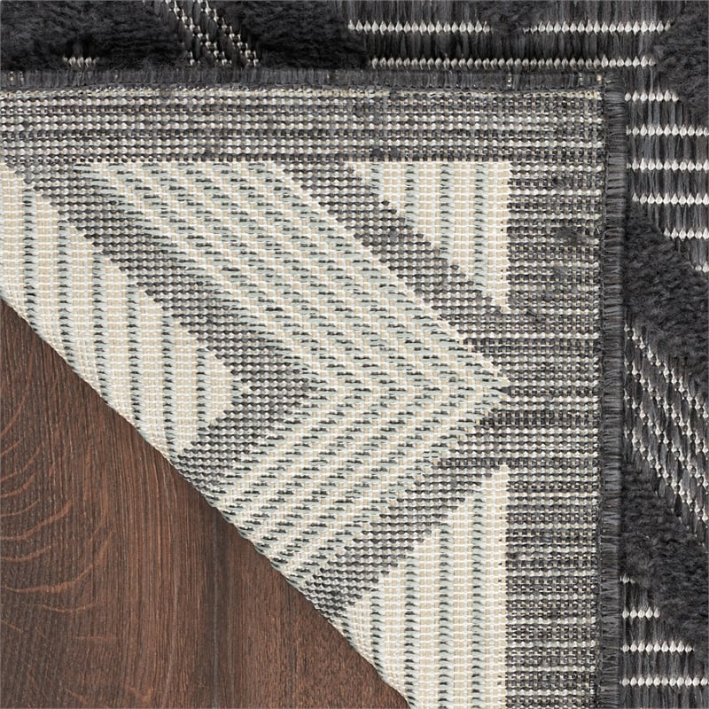 Nourison Versatile 5' x 7' Indoor/Outdoor Rug in Charcoal/Black