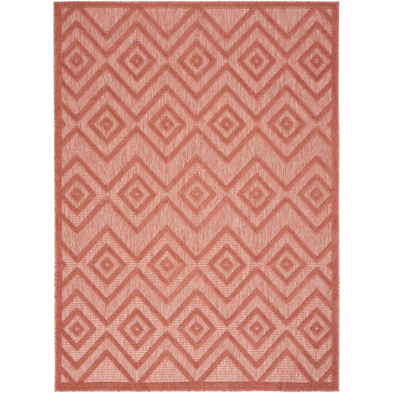 Nourison Versatile 5' x 7' Indoor/Outdoor Rug in Coral/Orange