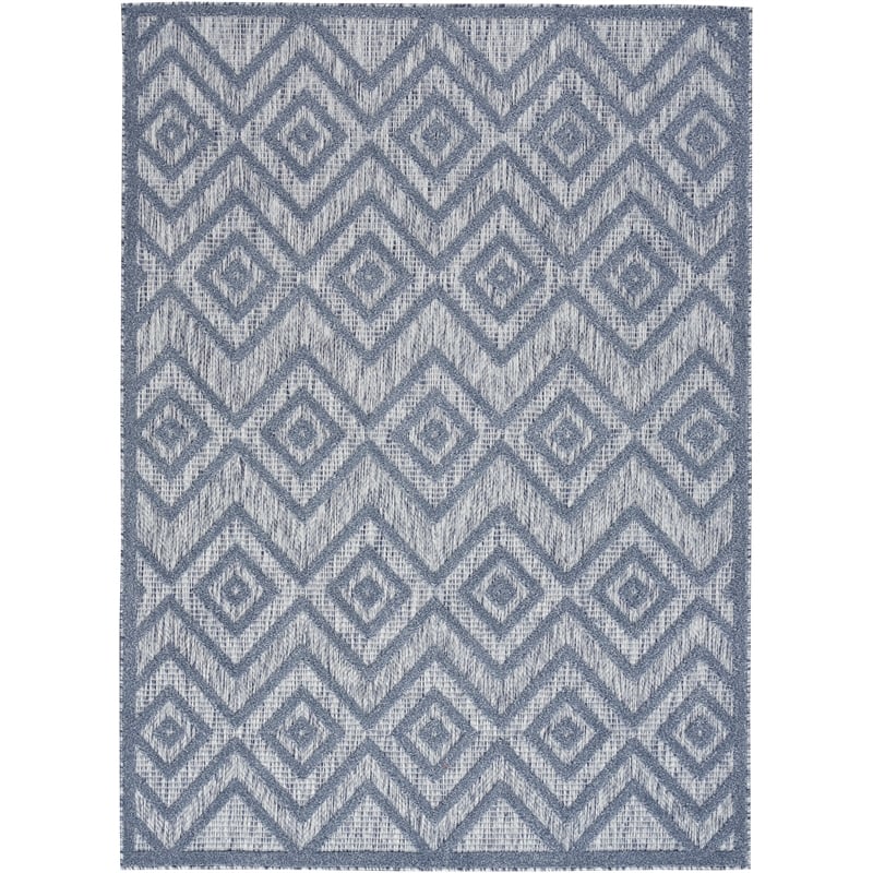 Nourison Versatile 5' x 7' Indoor/Outdoor Rug in Denim Blue