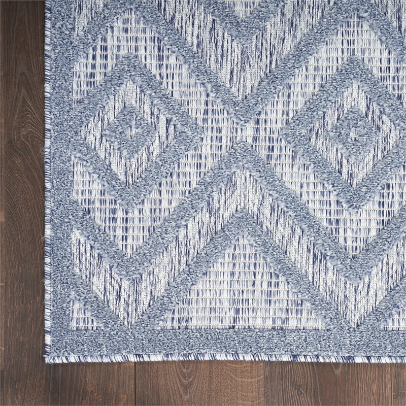 Nourison Versatile 5' x 7' Indoor/Outdoor Rug in Denim Blue