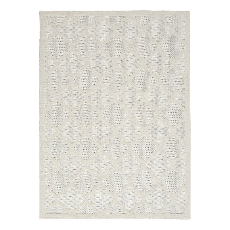Nourison Easy Care 6' x 9' Fabric Ivory White Modern Indoor/Outdoor Rug