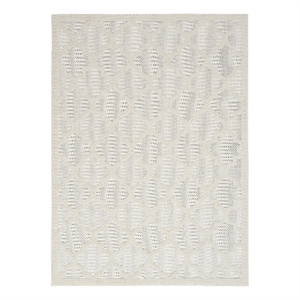Nourison Easy Care 6' x 9' Fabric Ivory White Modern Indoor/Outdoor Rug